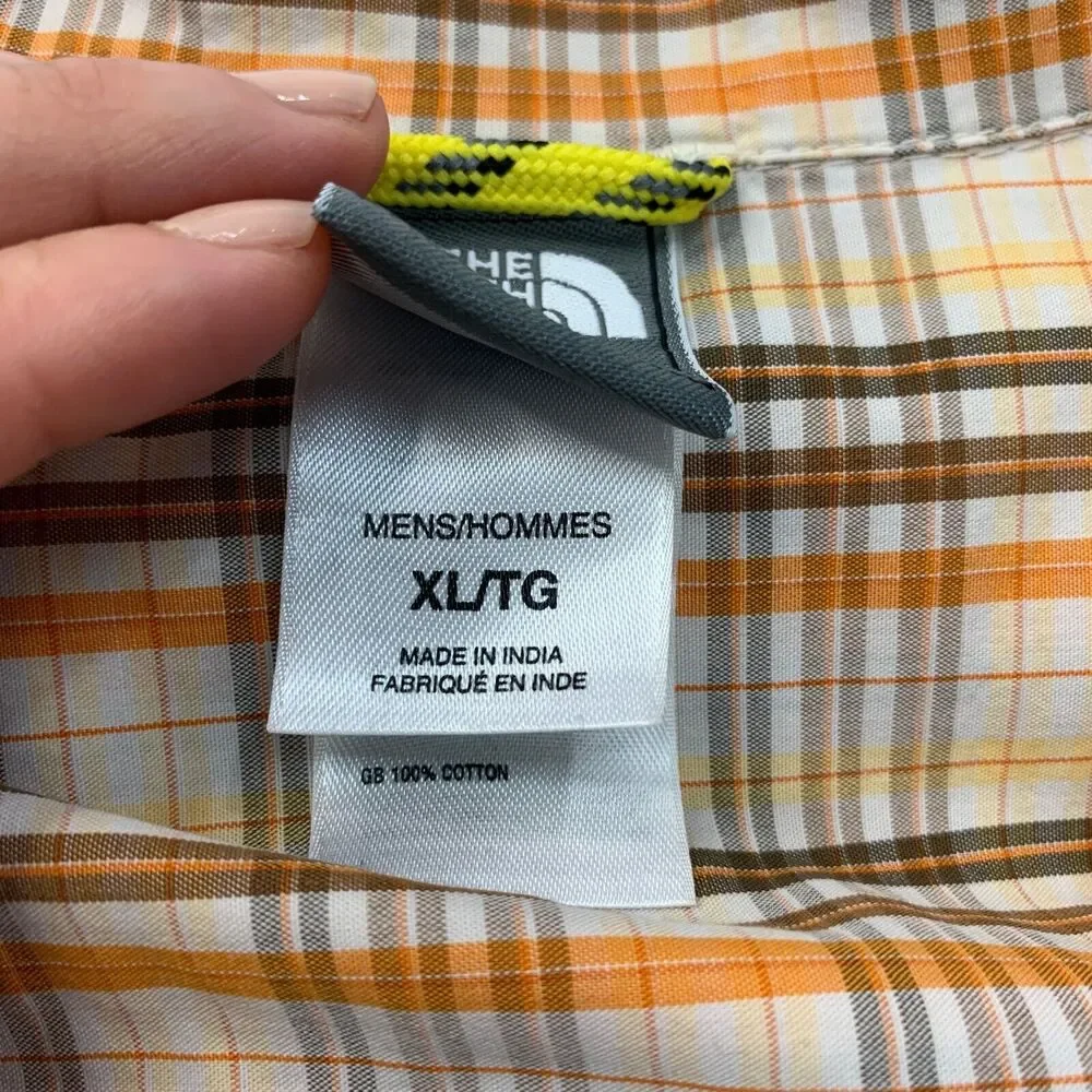 The North Face Shirt Mens‎ XL Extra Large Orange Brown A5 Series Plaid Button Up